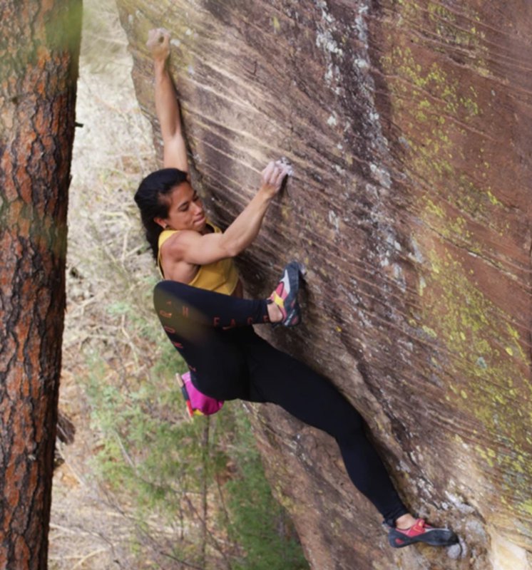 Nina Williams rock climbing