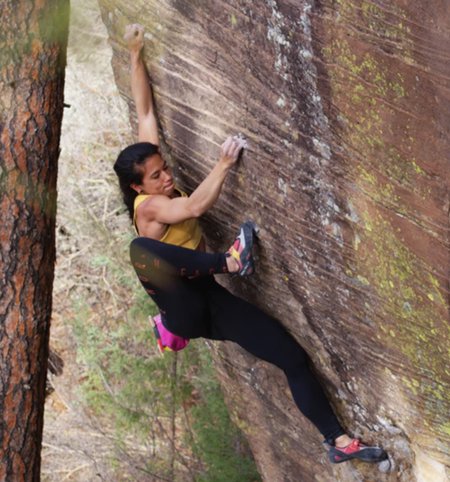Nina Williams rock climbing