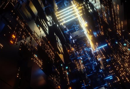 Abstract rendering of rectangular geometric shapes