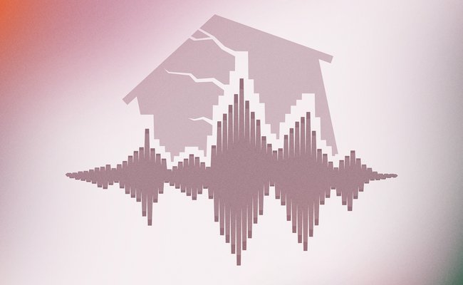 an earthquake affects a house