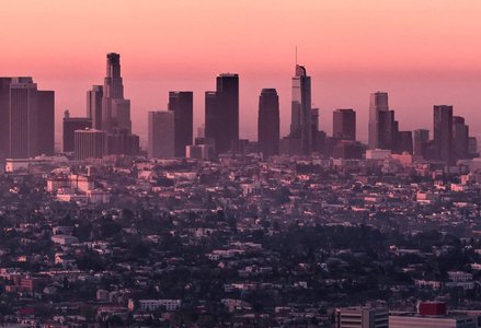 Sunset on downtown Los Angeles