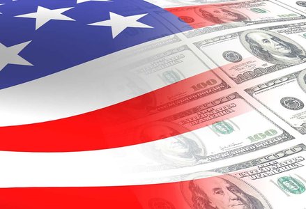 A flag blending into money