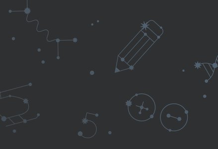 Illustration of constellations as numbers molecules pencils