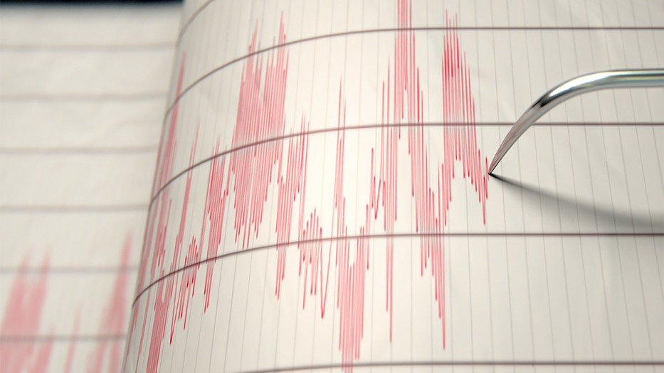 A seismograph measures an earthquake