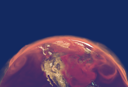 Earth with illustration of atmosphere