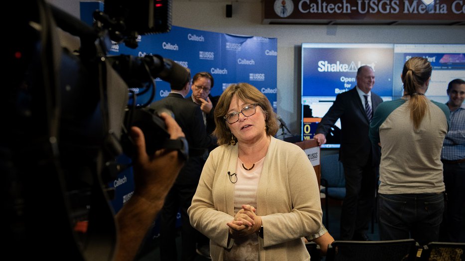 Lucy Jones is interviewed about a recent California earthquake.
