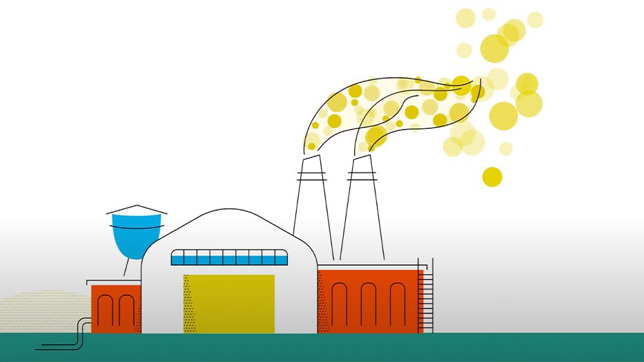 Smoke stacks from a factory