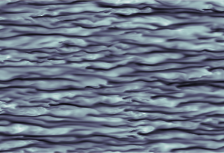 An illustration of turbulent flow near a solid boundary