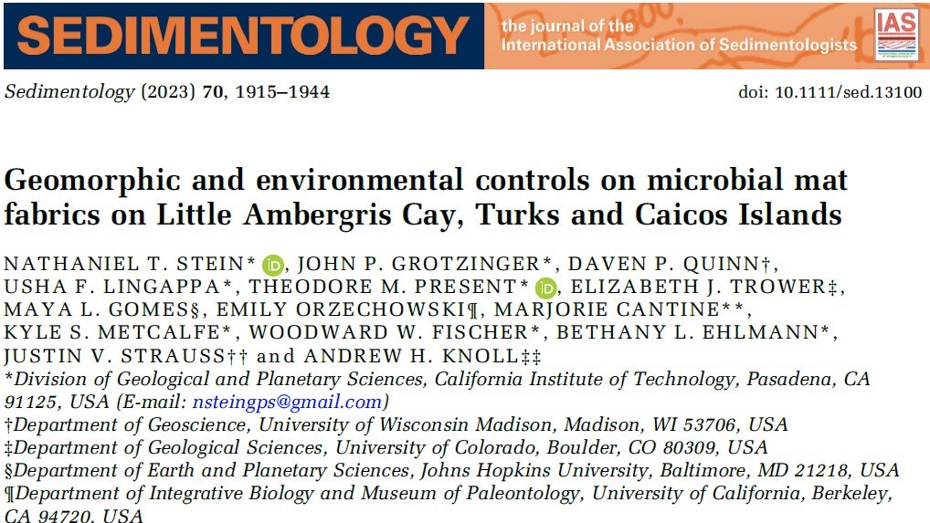 Stein et al., Sedimentology, 2023 paper header