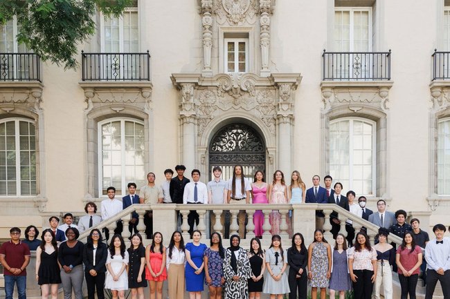 Students in the FSRI cohort in front of the Parsons-Gates building on campus