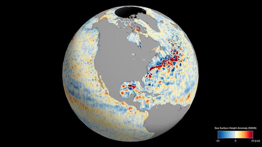 Illustration of global sea level data.