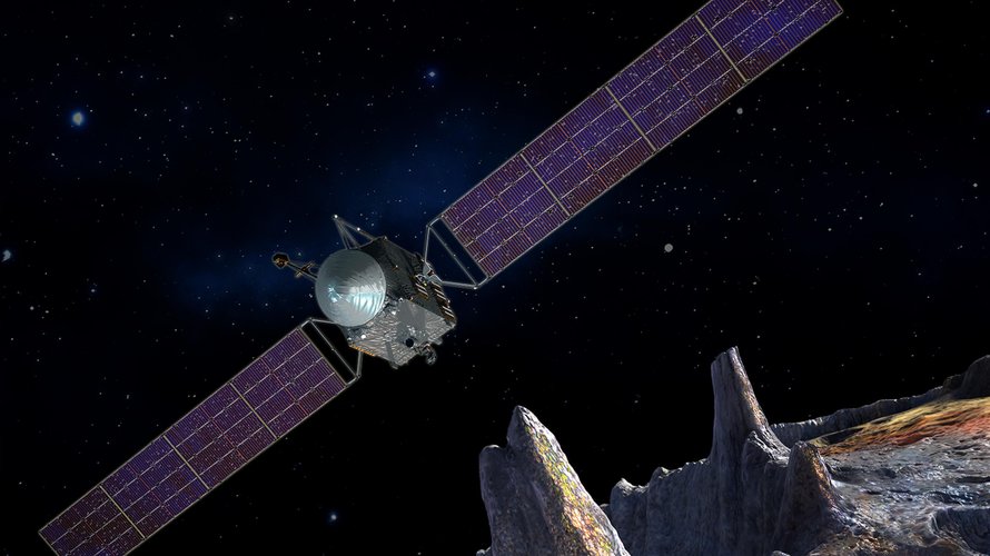 Artist's concept of the Psyche spacecraft.