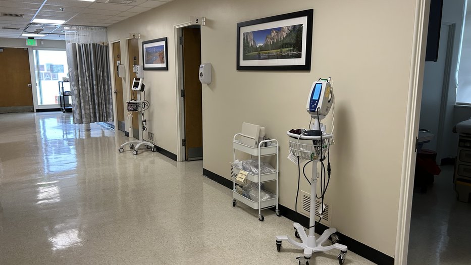 The hallway of the health center