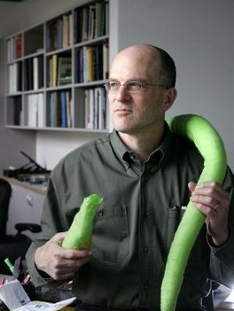 Paul Sternberg with a giant worm